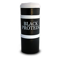 Boite Doseuse Proteines et Complements Black Protein  Noir Blanc 100 ml + 2 x 250 ml