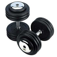 Paire d'haltères ronds caoutchouc 2 Kg