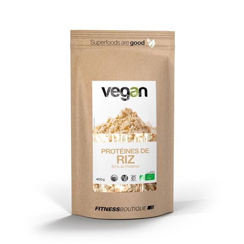 Proteines de Riz 83 % Cru et BIO Sachet de 400 g