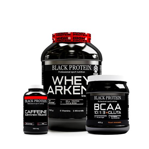 Pack Black Protein Back To Gym - Version Whey Pêche Mangue & BCAA Peach Limonade & Cafeine