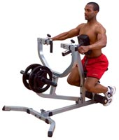 Seated row machine