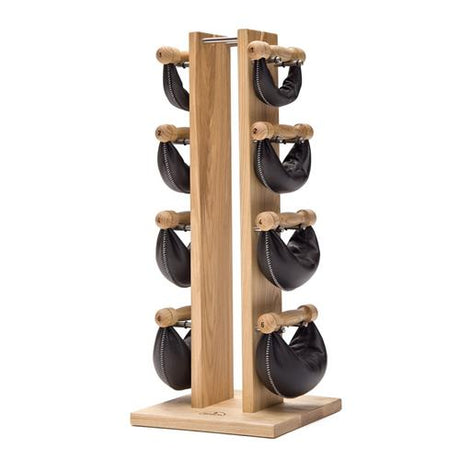 Tour frêne avec poids cuir noir Set 2,4,6,8 kg