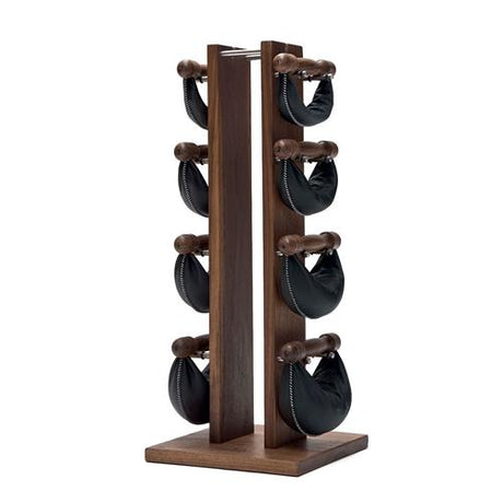 Tour noyer avec poids cuir noir Set 2,4,6,8 kg 